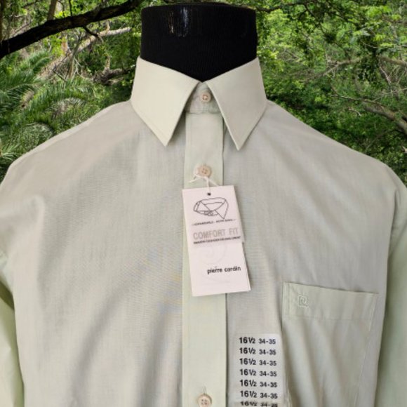 PIERRE CARDIN COMFORT FIT EXPANDABLE NECK BAND MEN DRESS SHIRT - 16.5 (34/35) - Picture 5 of 7
